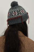 Seam Trim Geometric Knit Hat - Hovatok