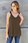 Basic Bae Full Size Lace Detail V-Neck Cutout Cami - Hovatok