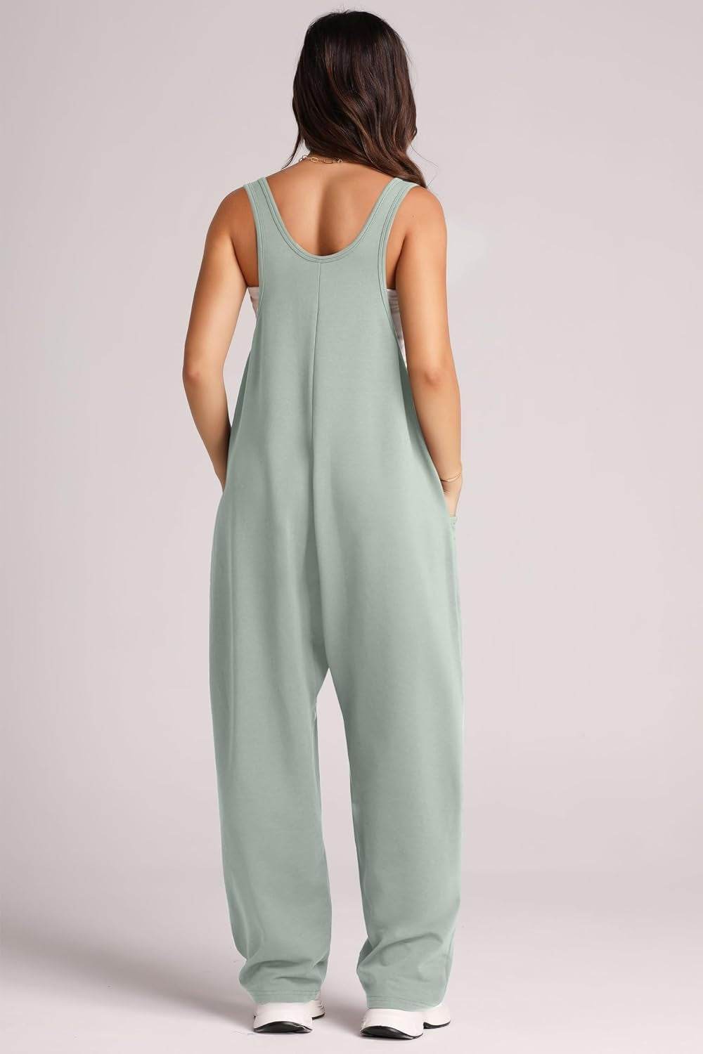 Lovelet Wide Strap Jumpsuit with Pockets - Hovatok