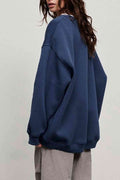 Oversize Round Neck Dropped Shoulder Sweatshirt - Hovatok