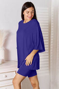 Basic Bae Full Size Soft Rayon Three-Quarter Sleeve Top and Shorts Set - Hovatok