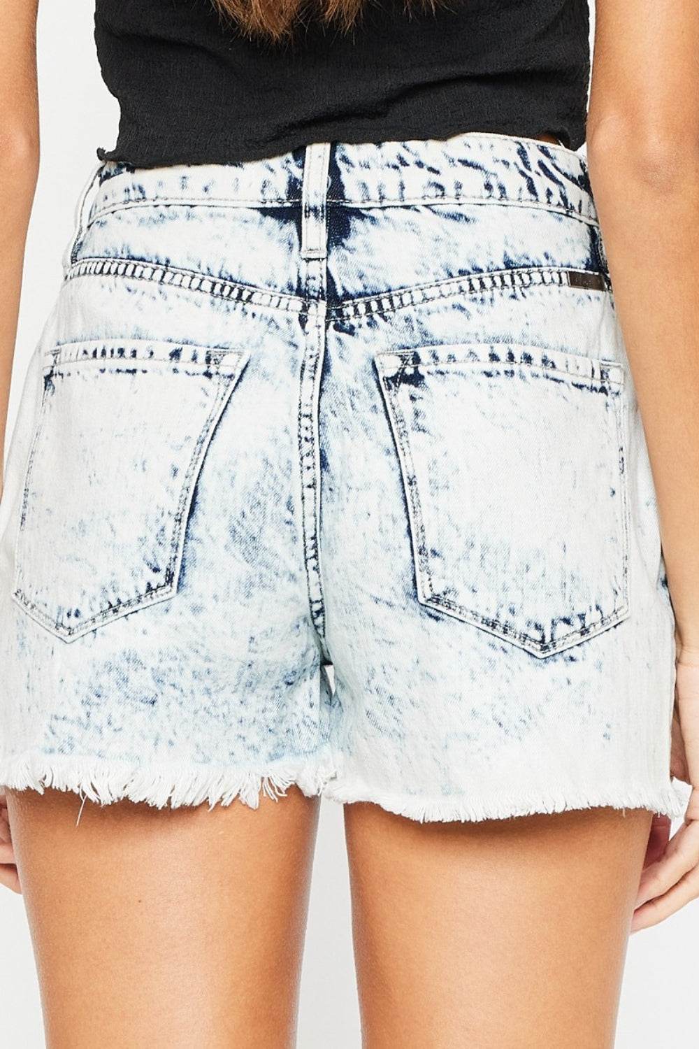 Kancan Full Size Distressed High Waist Denim Shorts - Hovatok