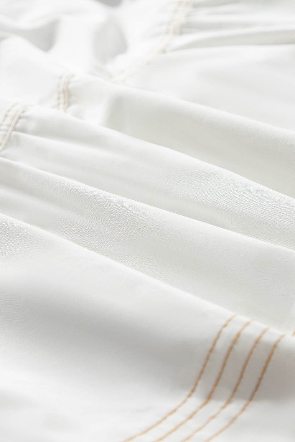 Contrast Stitching Trim Knotted High Waist A-Line Mini Skirt - Hovatok