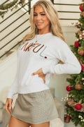 THANKFUL Round Neck Long Sleeve Knit Top - Hovatok