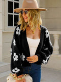 Angel Wings Flower Open Front Long Sleeve Cardigan - Hovatok