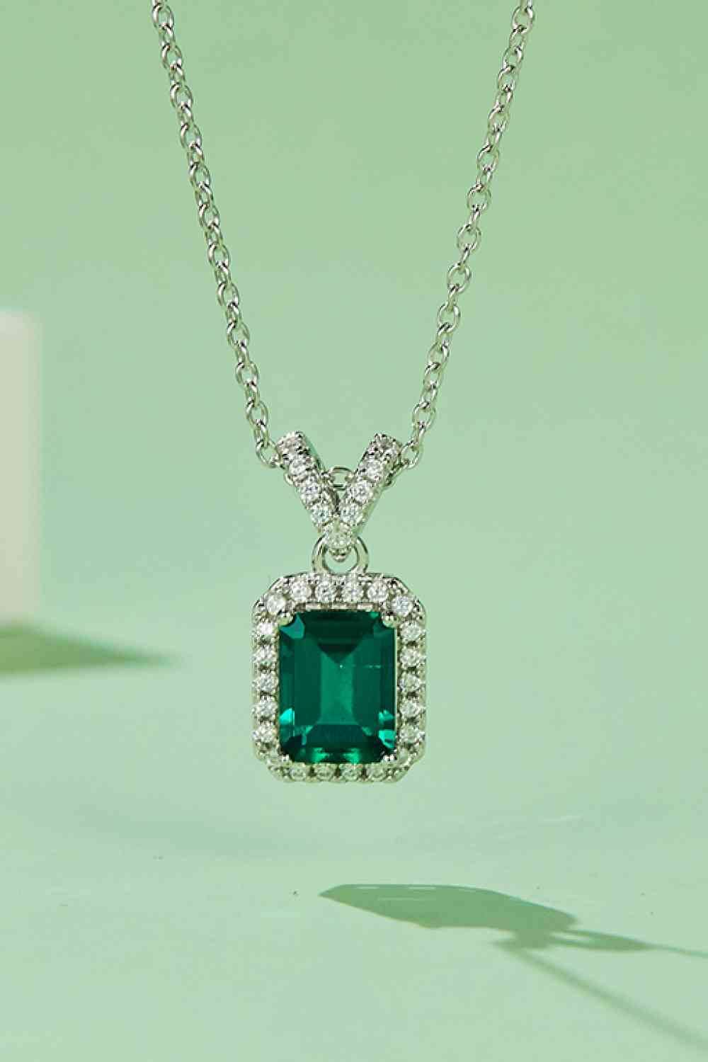 Adored 1.25 Carat Lab-Grown Emerald Pendant Necklace - Hovatok