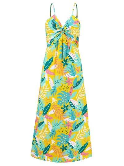 Twisted Printed V-Neck Cami Dress - Hovatok