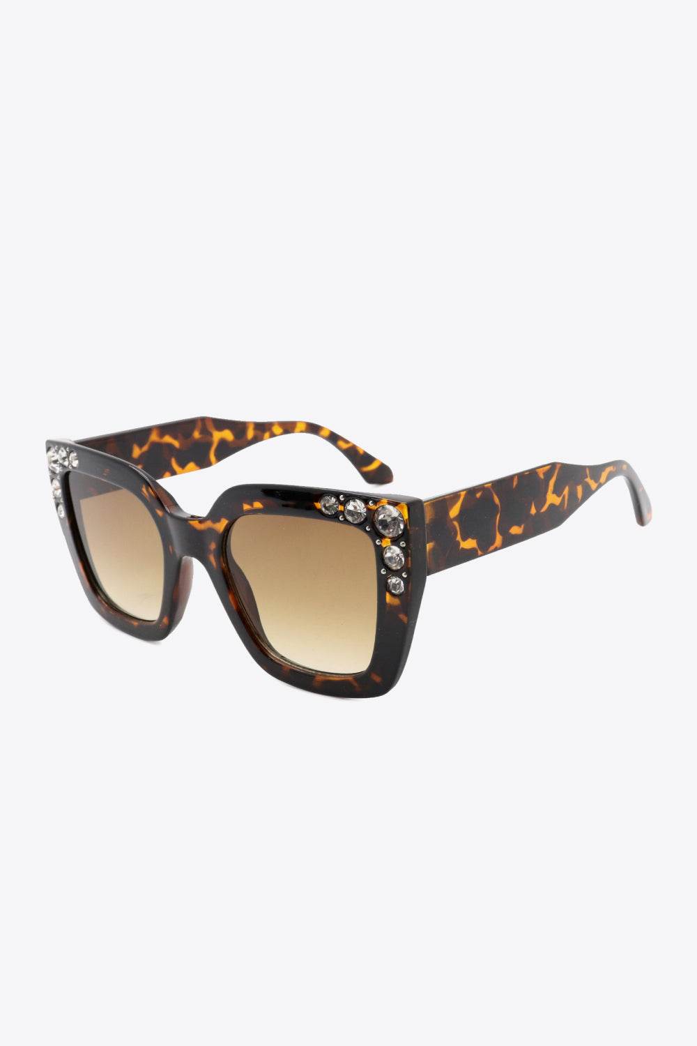 Inlaid Rhinestone Polycarbonate Sunglasses - Hovatok