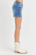 RISEN Low Rise Slit Denim Shorts - Hovatok