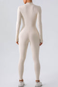 Half Zip Mock Neck Active Jumpsuit - Hovatok