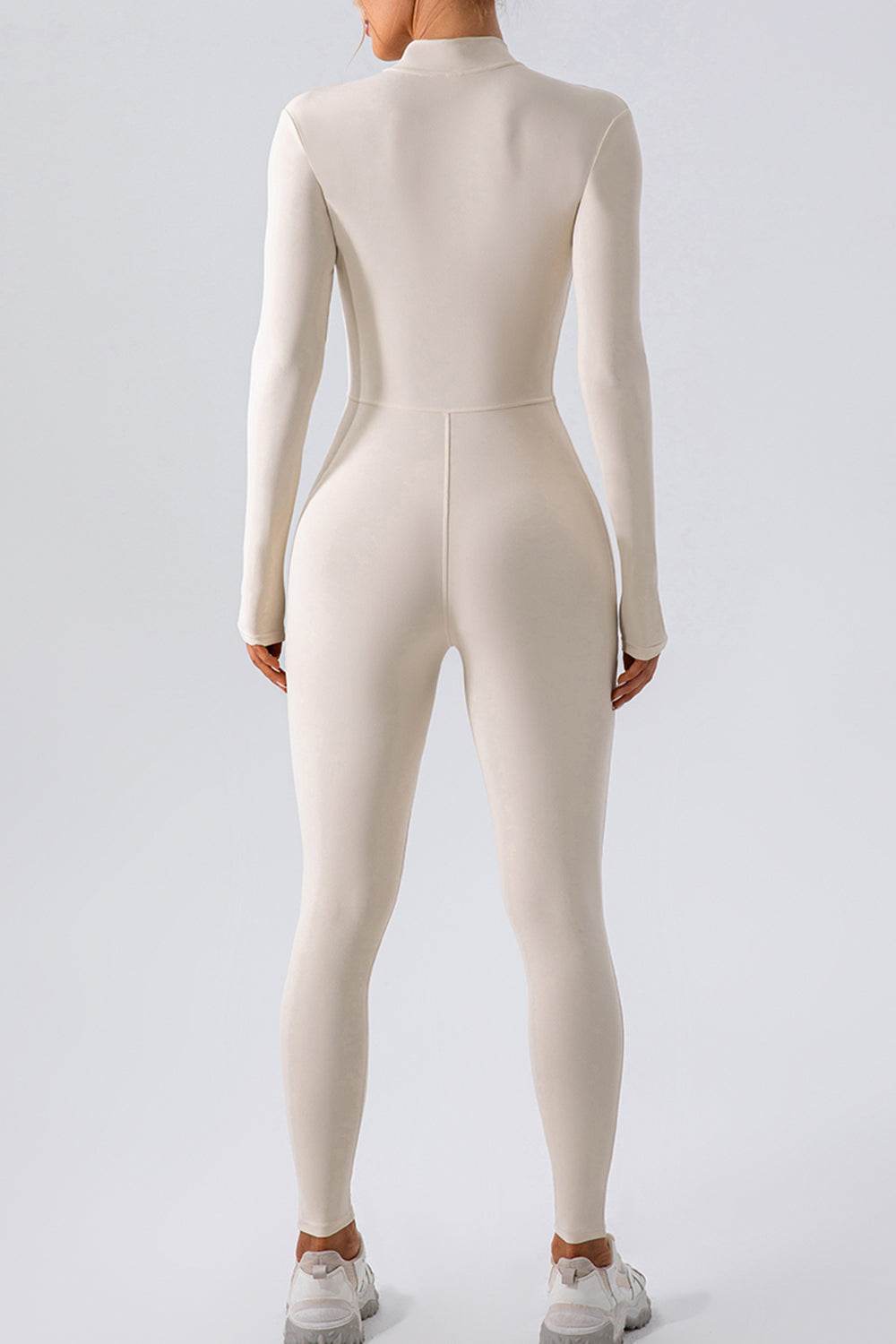 Half Zip Mock Neck Active Jumpsuit - Hovatok