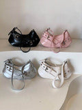 PU Leather Buckle Shoulder Bag - Hovatok