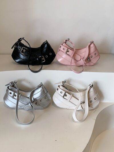 PU Leather Buckle Shoulder Bag - Hovatok