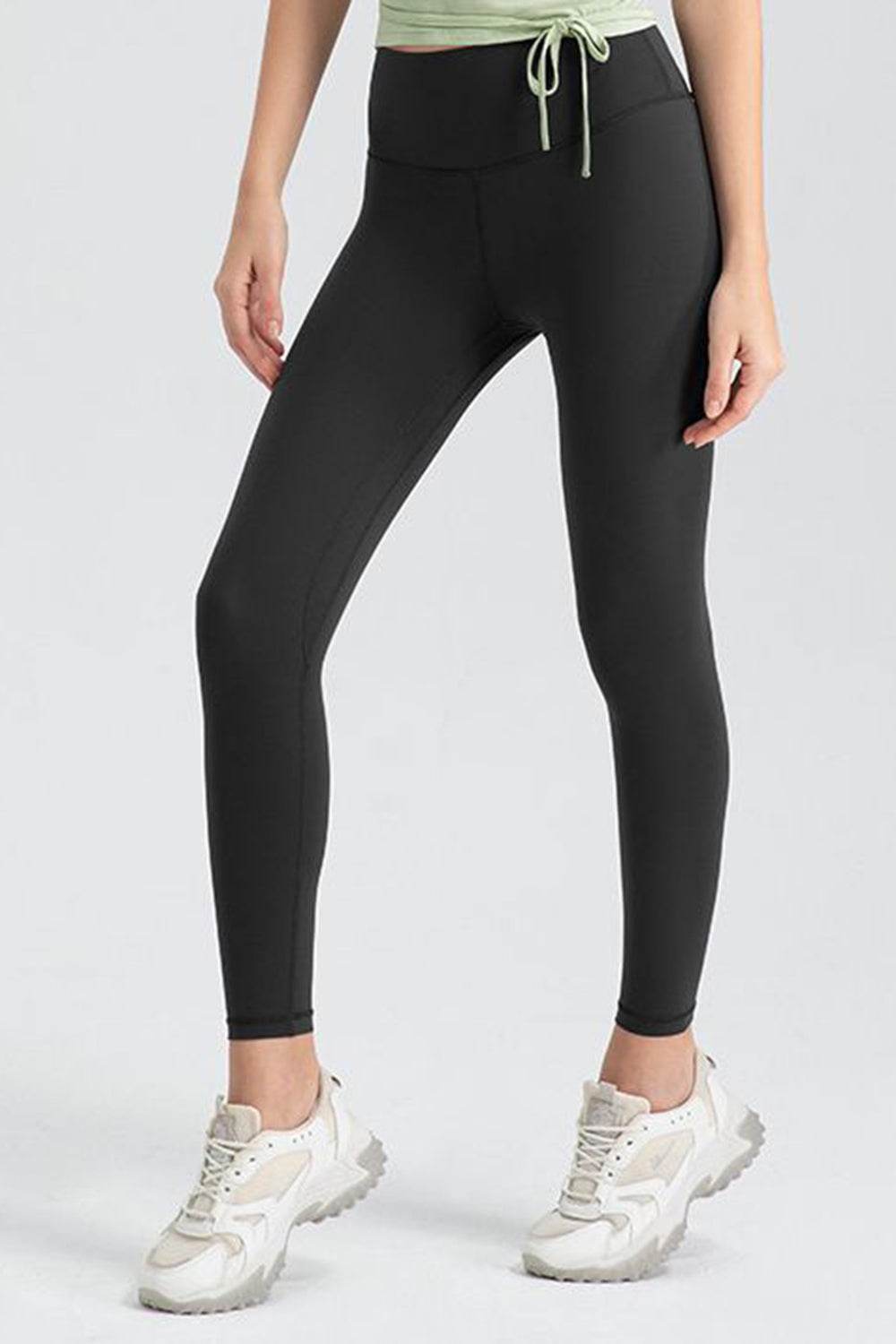 Wide Waistband Slim Fit Active Leggings - Hovatok
