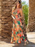 Twisted Printed V-Neck Cami Dress - Hovatok