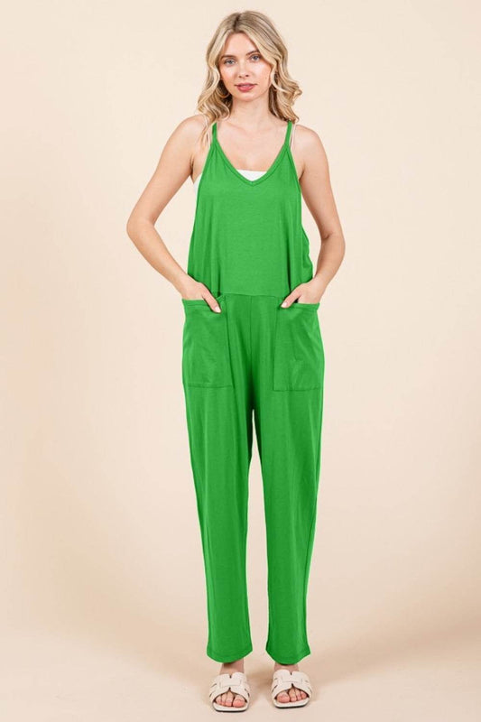 Culture Code Full Size Sleeveless Jumpsuit with Pockets - Hovatok