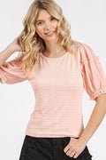 Mittoshop Frill Round Neck Half Sleeve Blouse - Hovatok
