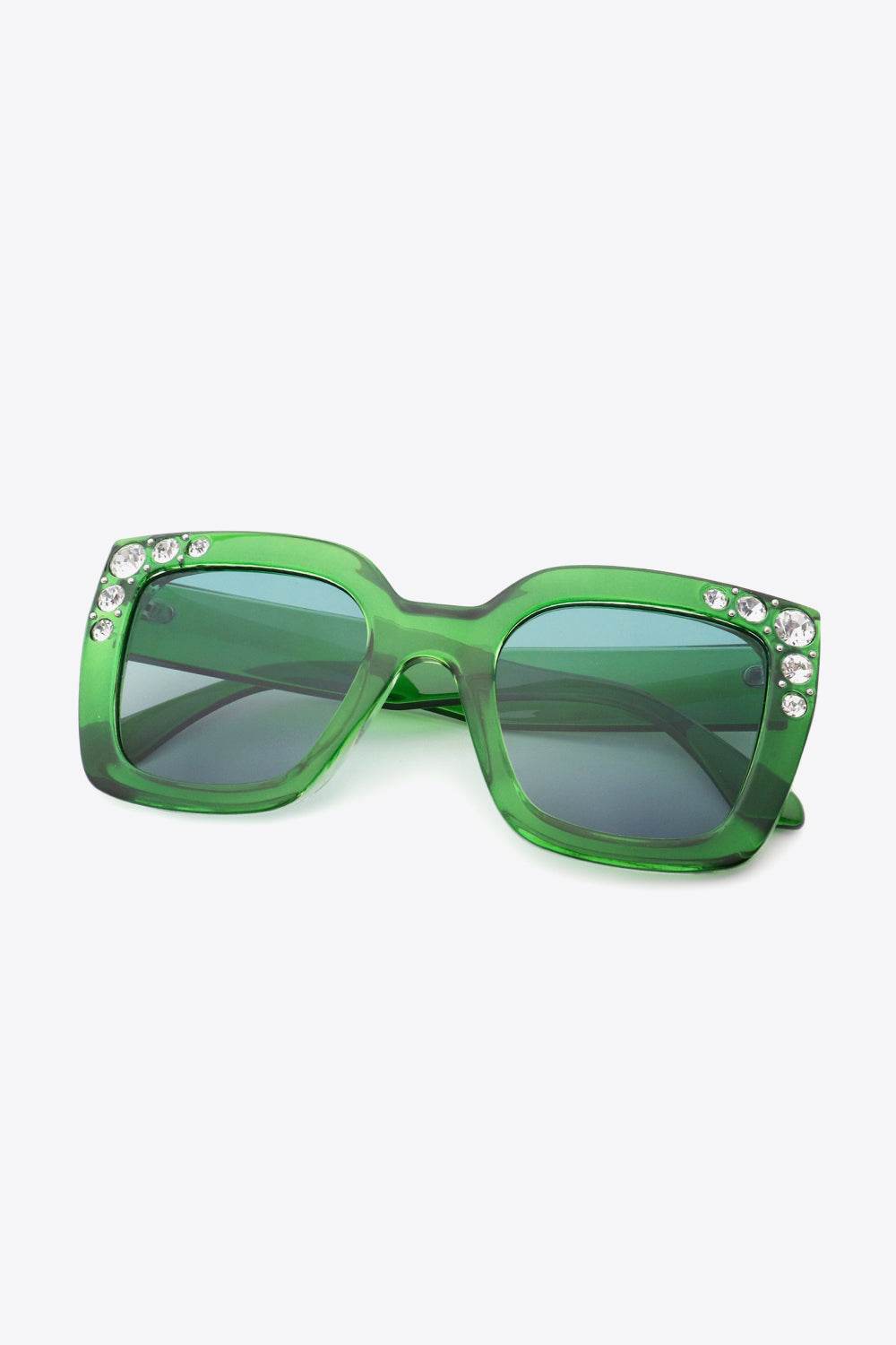 Inlaid Rhinestone Polycarbonate Sunglasses - Hovatok