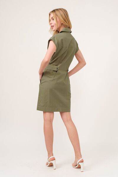 And The Why Button Up Sleeveless Dress - Hovatok