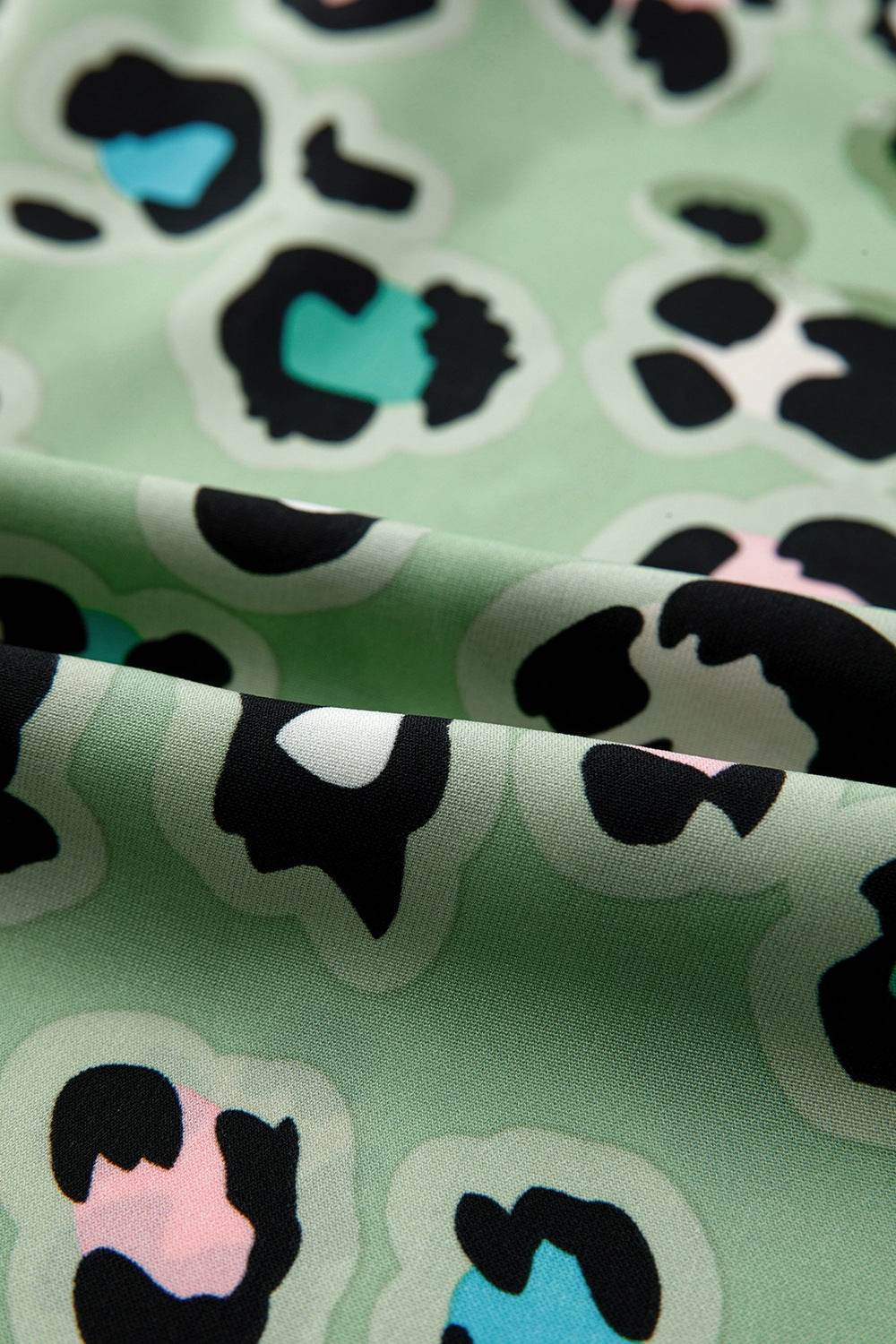 Leopard Collared Neck Top and Pants Set - Hovatok