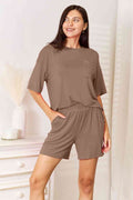 Basic Bae Full Size Soft Rayon Half Sleeve Top and Shorts Set - Hovatok