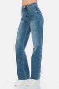 Judy Blue Full Size Tummy Control Cut Raw Hem Straight Jeans - Hovatok