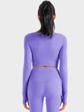 Millennia Ruched Cropped Long Sleeve Sports Top - Hovatok