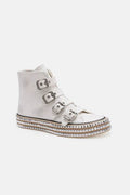 Beast Fashion Multi-Buckle Straps Studded Platform Sneakers - Hovatok