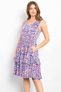 Be Stage Full Size Print Wrinkle Free Ruffled Dress - Hovatok
