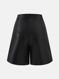 PU Leather High Rise Shorts - Hovatok