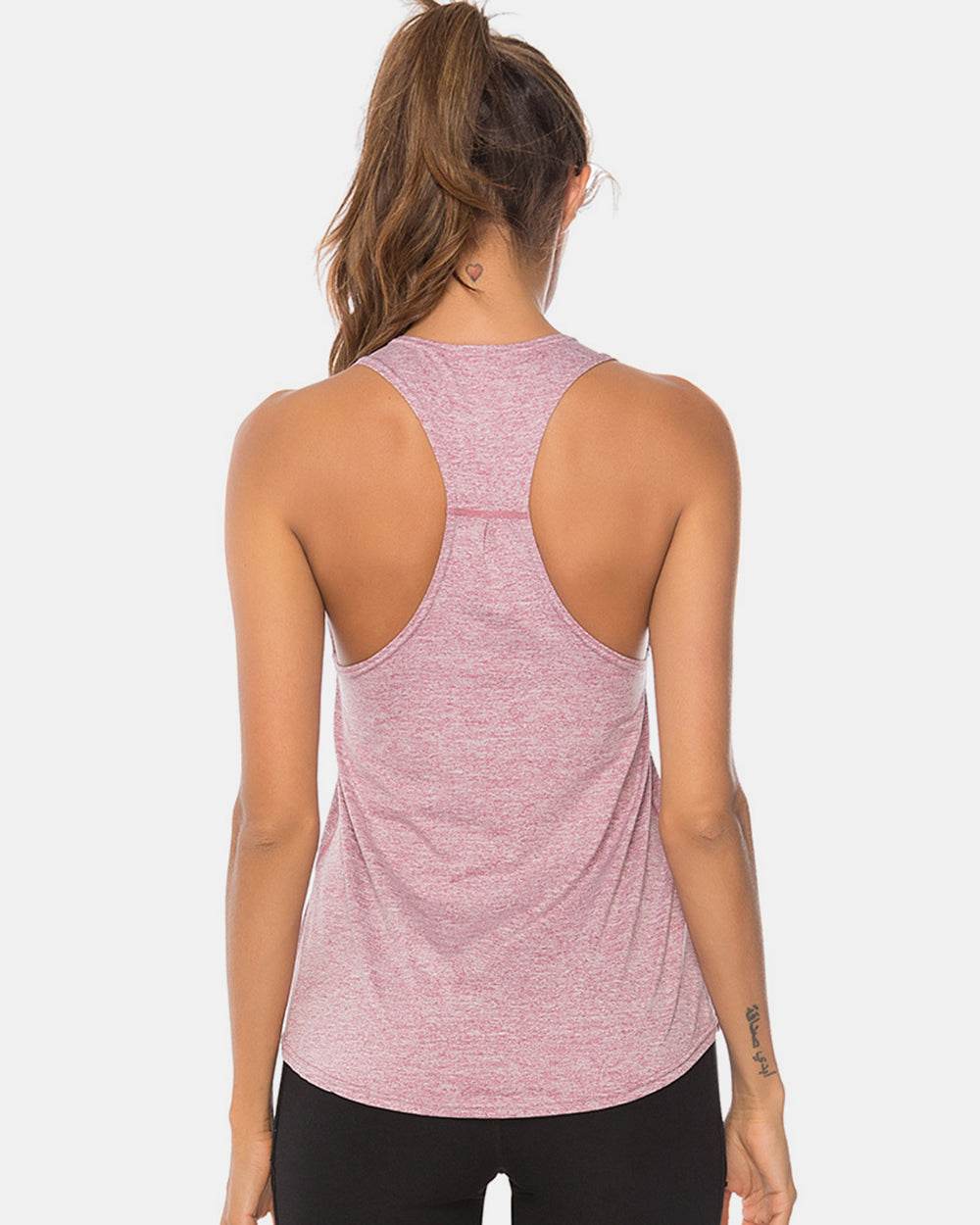 Full Size Scoop Neck Wide Strap Active Tank - Hovatok