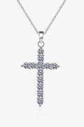 Adored 925 Sterling Silver Cross Moissanite Necklace - Hovatok