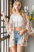 Heimish Full Size Multi Color Floral Open Cardigan Plus Size - Hovatok