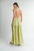 MABLE Cutout Waist Backless Maxi Dress - Hovatok