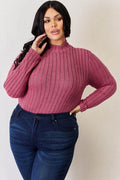 Basic Bae Full Size Ribbed Mock Neck Long Sleeve T-Shirt - Hovatok