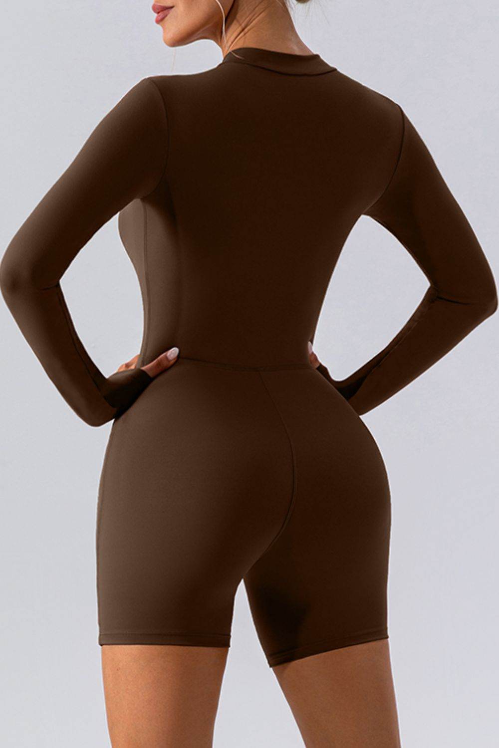 Half Zip Long Sleeve Active Romper - Hovatok