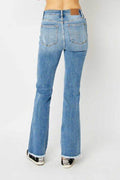 Judy Blue Full Size Distressed Raw Hem Bootcut Jeans - Hovatok