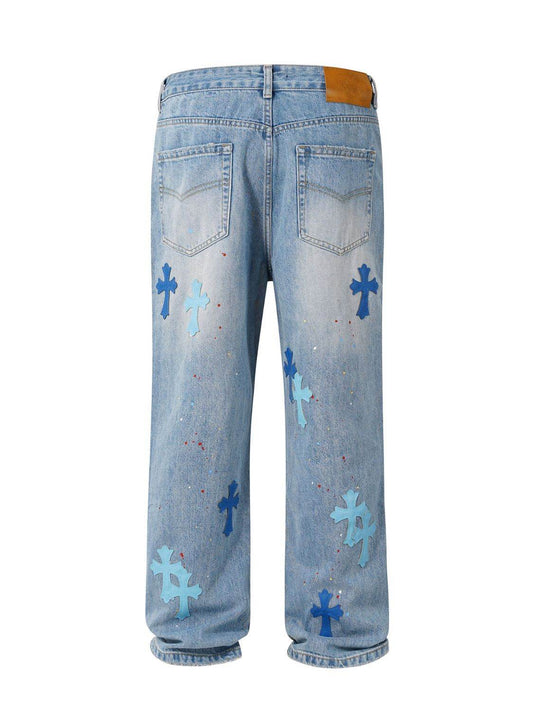 Men's Cross Wide Straight Jeans - Hovatok