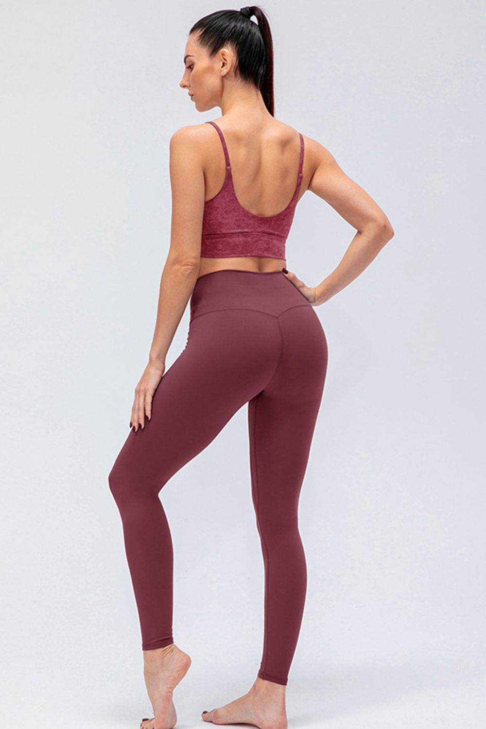 Wide Waistband Slim Fit Active Leggings - Hovatok