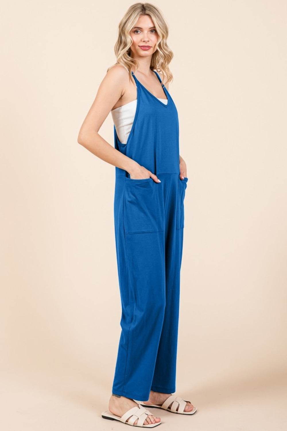 Culture Code Full Size Sleeveless Jumpsuit with Pockets - Hovatok