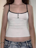 Devine Polka dot Square Neck Cropped Cami - Hovatok
