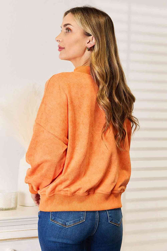 Basic Bae Round Neck Dropped Shoulder Sweatshirt - Hovatok
