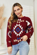 HEYSON Full Size Aztec Soft Fuzzy Sweater - Hovatok