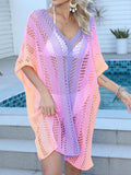Openwork Contrast V-Neck Cover-Up - Hovatok