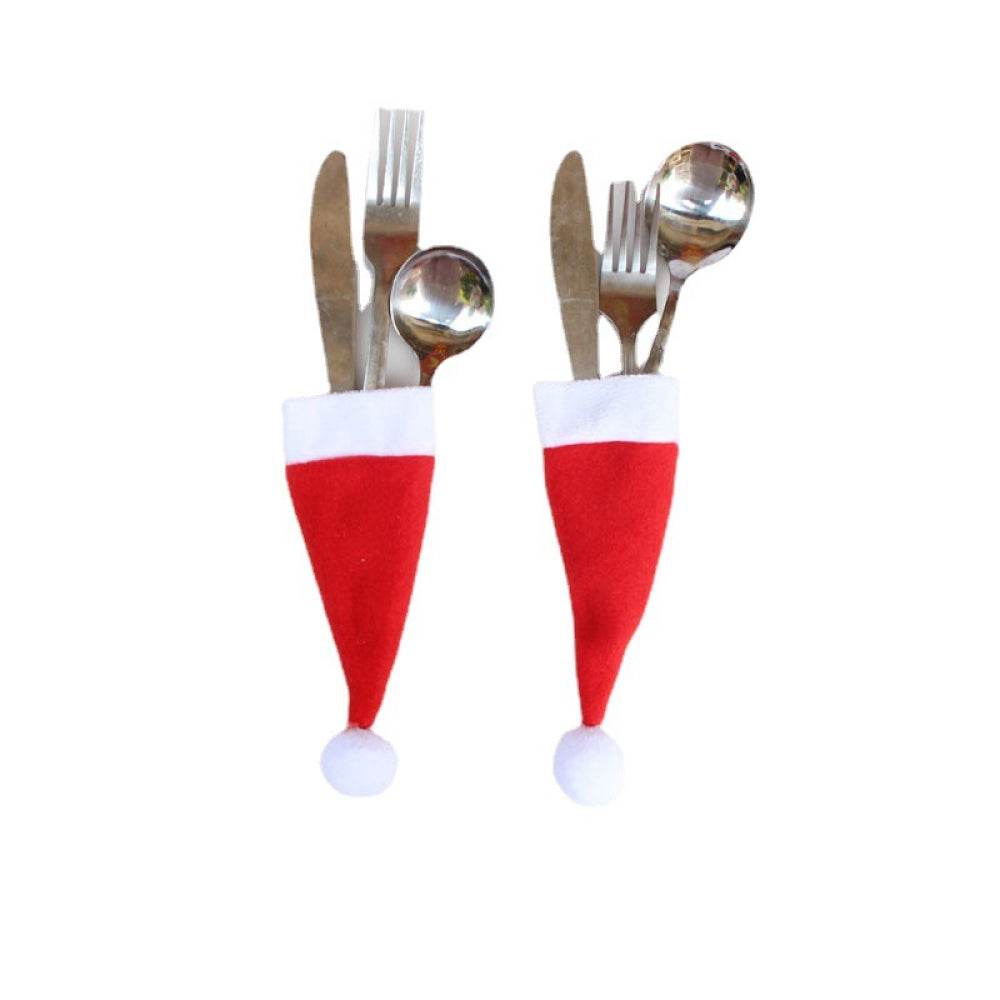 20-Piece Christmas Hat Cutlery Holders - Hovatok