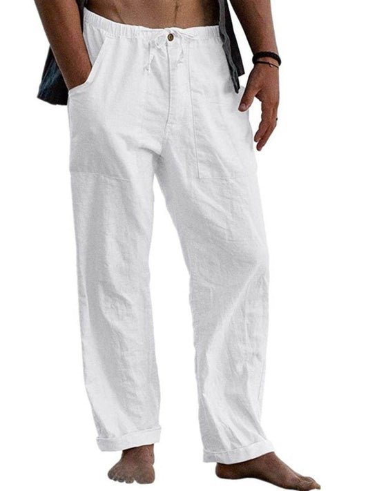 Men's Full Size Drawstring Straight Leg Pants Plus Size - Hovatok