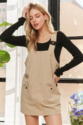 ADORA Adjustable Wide Strap Square Neck Overall Dress - Hovatok