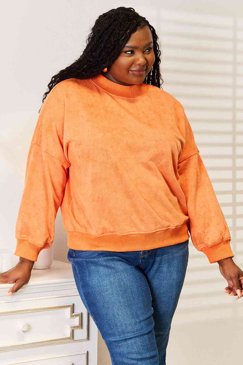 Basic Bae Round Neck Dropped Shoulder Sweatshirt - Hovatok