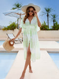 Tied Plunge Half Sleeve Cover Up - Hovatok