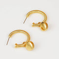 Rope Cat's Eye Stone C-Hoop Earrings - Hovatok